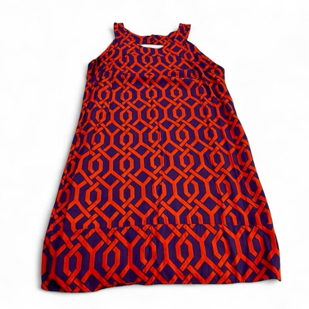 Escapada Orange and Purple Geometric Dress